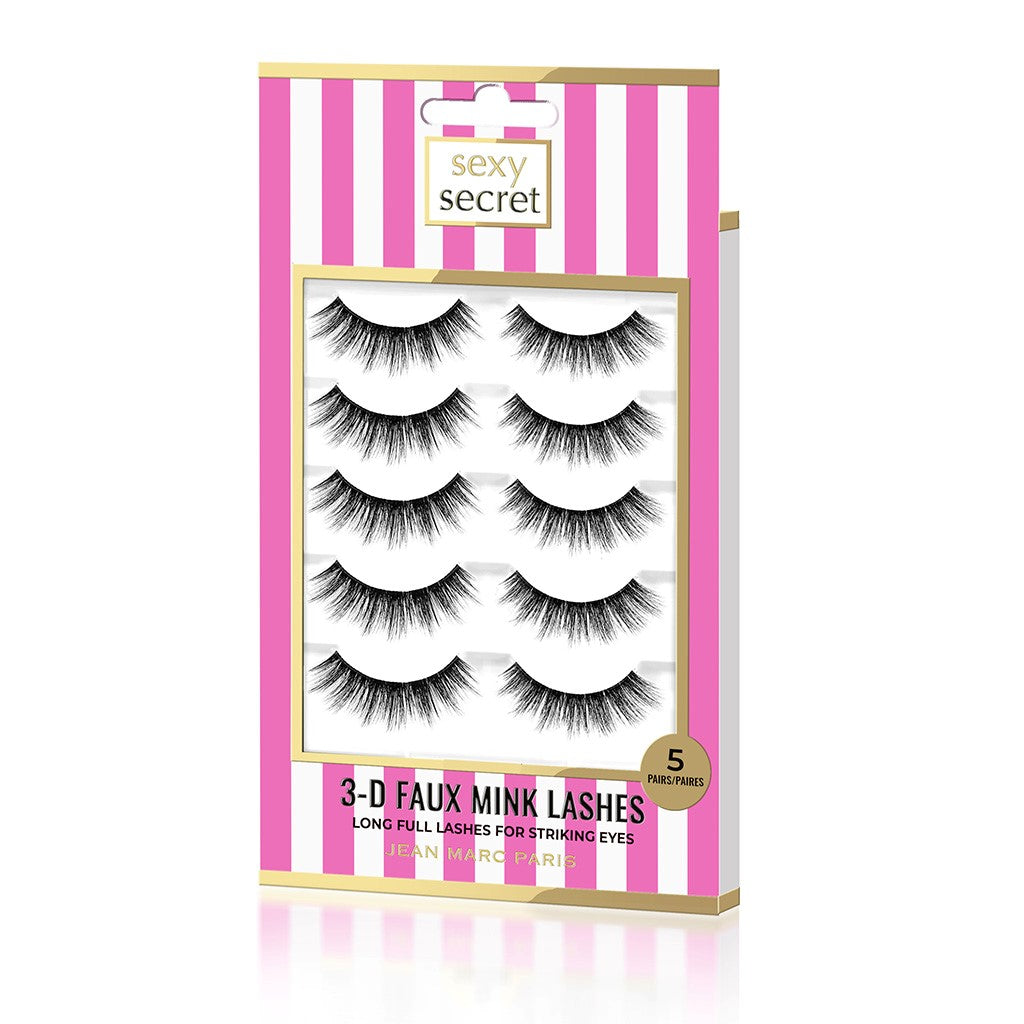 Sexy Secret 3-D Faux Mink Long Full Lashes - 5 Pairs – Jean Marc Paris
